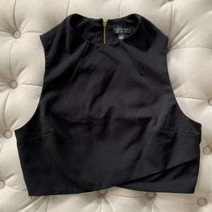 Topshop Sleeveless Black Crop Top with Zipper